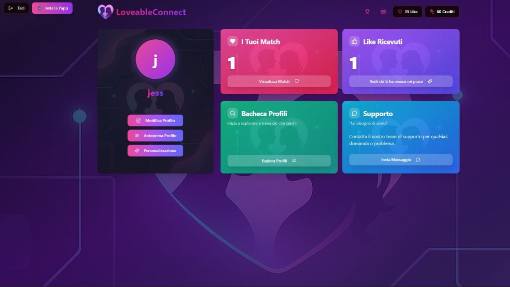 Cerco socio operativo per dating app: LoveableConnect